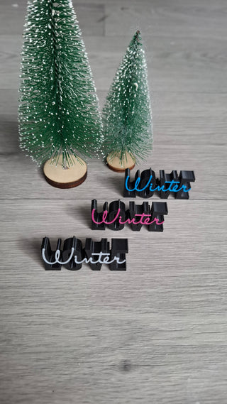 3D Druck Rohlinge "3 x Winter-Love Schriftzüge Minis"