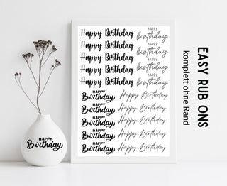 Rub On Sticker Happy Birthday 2