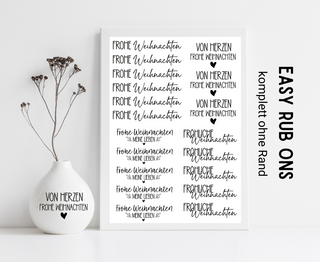 Rub On Sticker Frohe Weihnachten