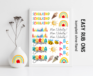 Rub On Sticker Einschulung