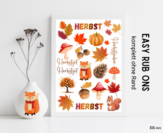 Rub On Sticker Herbst bunt