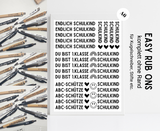 Rub On Sticker Kuli Sprüche Schulkind