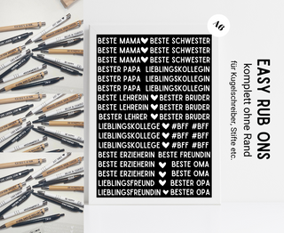 Rub On Sticker Kuli Sprüche Beste weiß