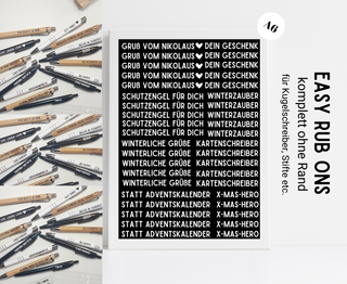 Rub On Sticker Kuli Sprüche Weihnachten A6 weiß