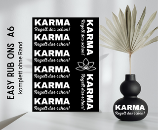 Rub On Sticker Karma weiß
