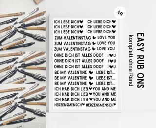 Rub On Sticker Kuli Sprüche Valentinstag A6