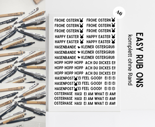 Rub On Sticker Kuli Sprüche Ostern A6