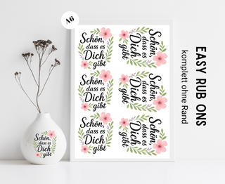 Rub On Sticker Schön, dass es dich gibt
