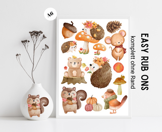 Rub On Sticker Herbst Igel A6