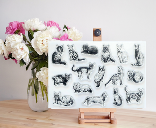 Silikonstempel Katzen