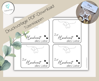PDF-Download Tütenklappe: Zur Hochzeit alles Liebe