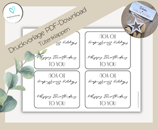 PDF-Downlaod Tütenklappe: Happy Birthday to you