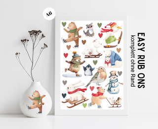 Rub On Sticker Wintertiere A6
