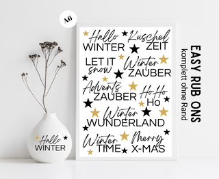 Rub On Sticker Weihnachts-Sprüche A6