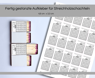 Sticker für Streichholzschachteln Adventskalender to go