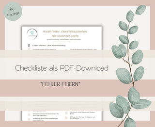 Download Checkliste: Fehler feiern – Erfolgsjournal für Handmade-Shops
