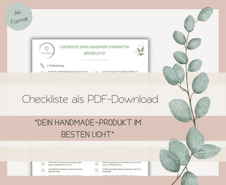 Download Checkliste: Dein Handmade-Produkt im besten Licht