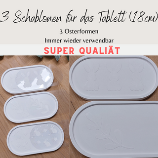 3er Schablonen Set für Tablett Ostern