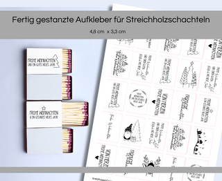 Sticker für Streichholzschachteln Weihnachten 1