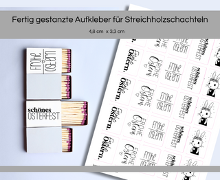 Sticker für Streichholzschachteln Frohe Ostern