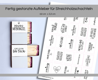 Sticker für Streichholzschachteln Geschenke 1