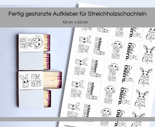 Sticker für Streichholzschachteln Ostern 2