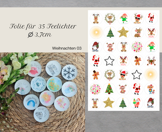 Wasserschiebefolie Teelichter Weihnachten