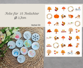 Wasserschiebefolie Teelichter Herbst