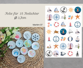 Wasserschiebefolie Teelichter Maritim