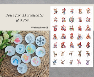Wasserschiebefolie Teelichter Weihnachten