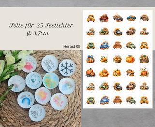 Wasserschiebefolie Teelichter Herbst