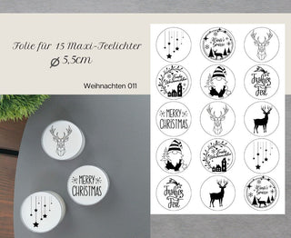 Wasserschiebefolie Maxi Teelichter Weihnachten