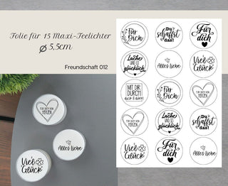 Wasserschiebefolie Maxi Teelichter Freundschaft