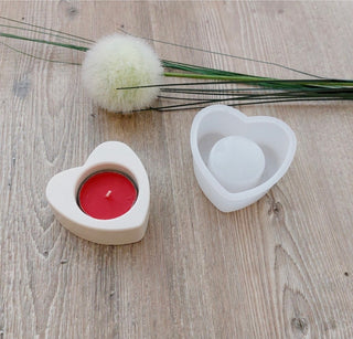 Silikonform Herz Teelichthalter