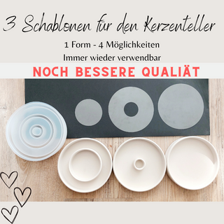 Schablonen für Silikonformen 3er Set Tellerschablonen