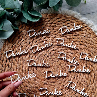 DANKE 3D Druck Rohlinge "10 kleine Schriftzüge in Tütchen"