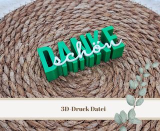 3D-Druckdatei "Dankeschön" – 3MF-Datei als Download für 3D-Drucker