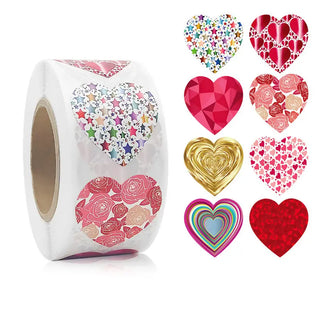 Sticker Herzen Glitzer rot-pink