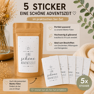EINE SCHÖNE ADVENTSZEIT 5 Sticker für Geschenktütchen