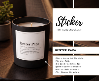 BESTER PAPA - 10 Sticker für Kerzengläser