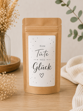 TÜTE VOLL GLÜCK 5 Sticker für Geschenktütchen