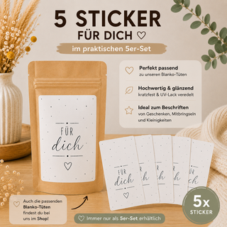 FÜR DICH 5 Sticker für Geschenktütchen