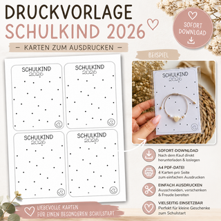 Schulkind 2026 - PDF-Download Karte