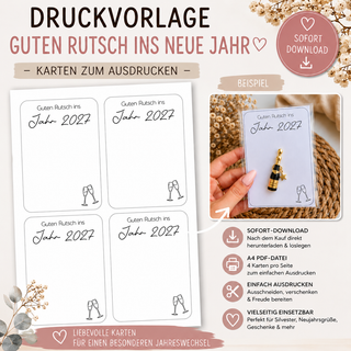 Guten Rutsch ins Jahr 2027 - PDF-Download Karte