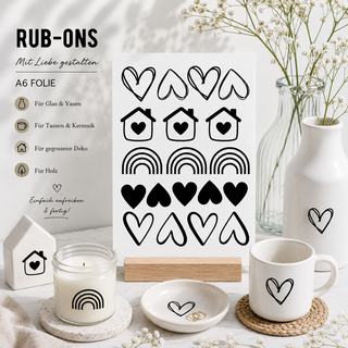 Rub On Sticker Herzen