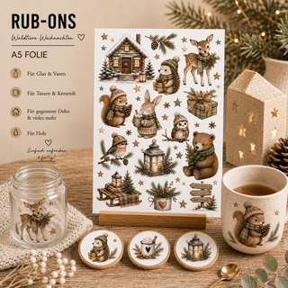 Rub On Sticker Weihnachten Waldtiere