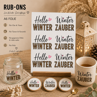 Rub On Sticker Leo Winter Schriftzüge A6