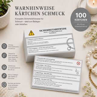 SCHMUCK Warnhinweise Karten