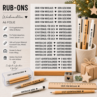Rub On Sticker Kuli Sprüche Weihnachten A6