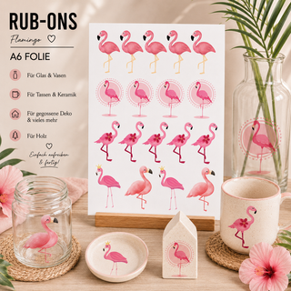Rub On Sticker Flamingos A6